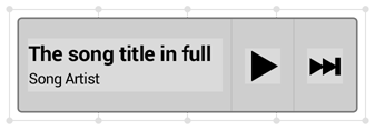 Music widget sitting on an example 80dp x 100dp grid with 8dp of automatic margins
added by the system